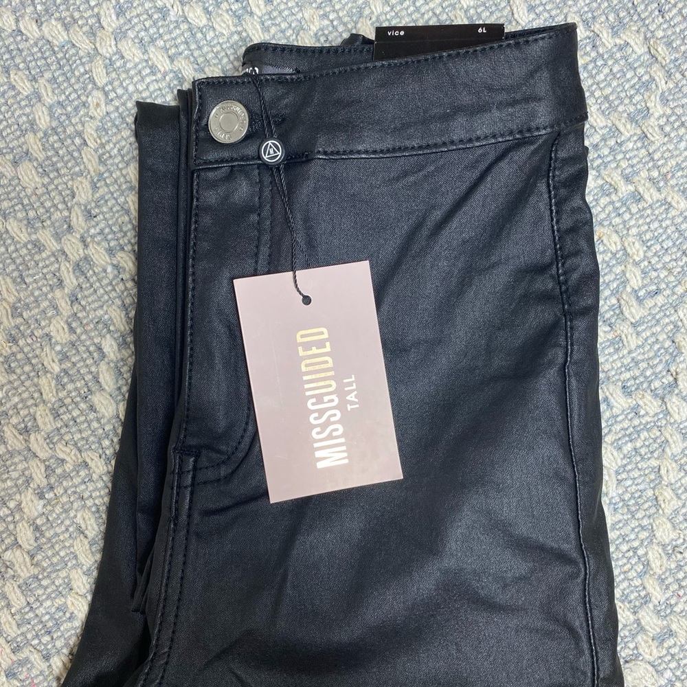 Missguided Tall Vice High Waist Black Denim Jeans